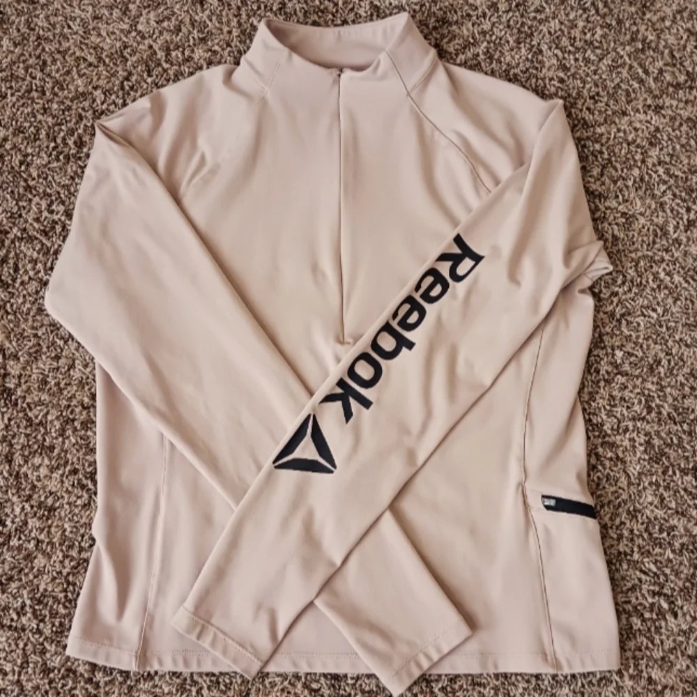 Reebok Half Zip Top L Blush/ Black EUC - Picture 1 of 12